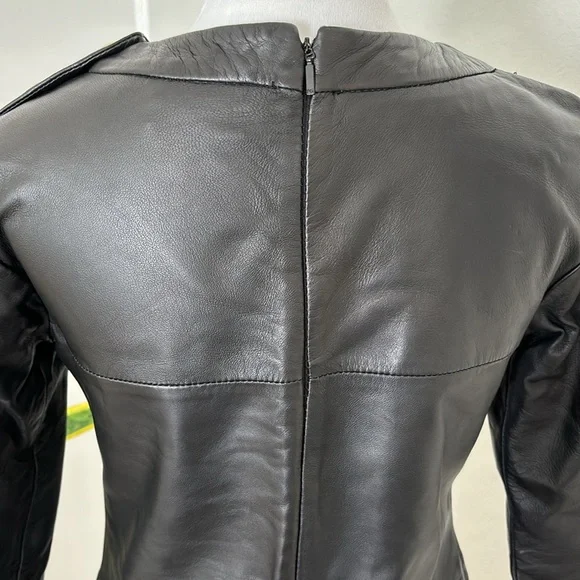 Purification Garcia 100% Lambs Skin Black Mini Dress Size 38 - Picture 5 of 7